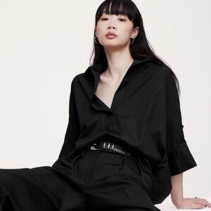 NWT! Banana Republic Black The Oversized Popover Top